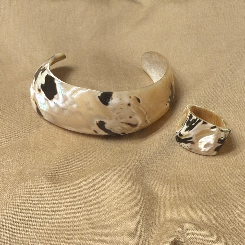Shell Bracelet/Cuff and Ring Set